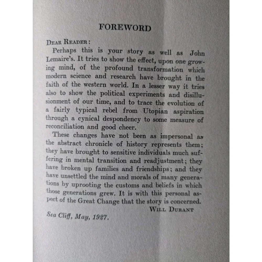 Transition A Sentimental Story Of One Mind And One Era Will Durant 1927 1st Ed - Picture 10 of 16